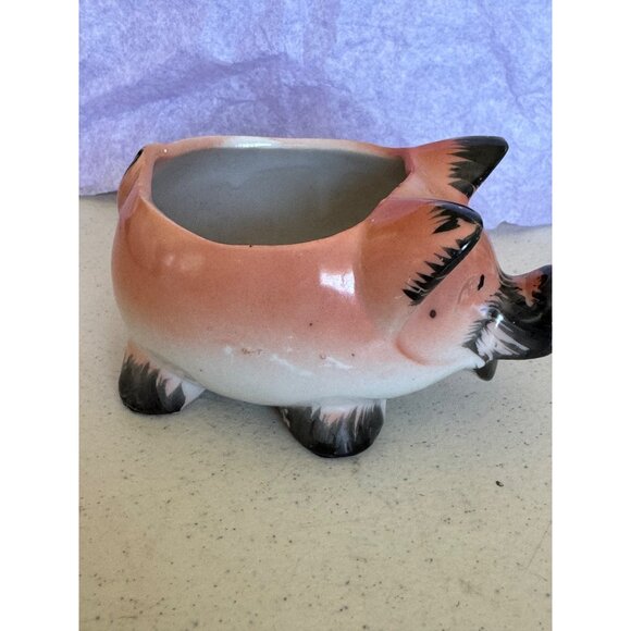 Vintage Pig Sugar Bowl Hand-Painted Ceramic Figurine Momma Pig - Picture 3 of 11